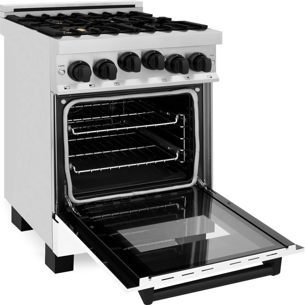 ZLINE RGZWM24MB 24 Inch Freestanding Gas Range with 4 Italian Burners, 2.8 Cu. Ft. Oven Capacity