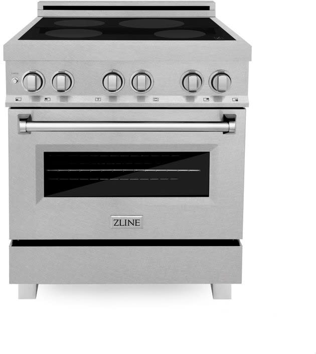 30 Inch Black Stainless Steel Induction Range with Double Oven