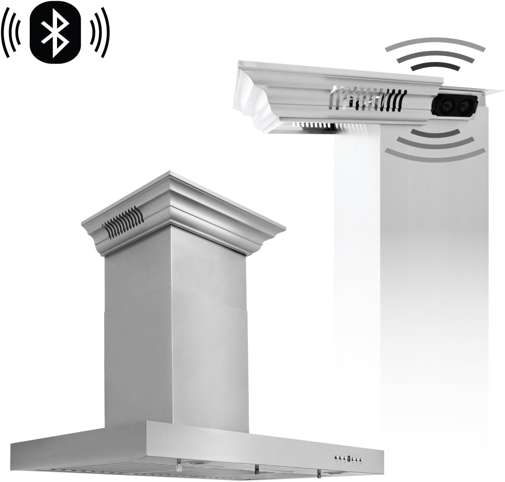 ZLINE KECRNBT24 Wall Mount Range Hood with 4Speed 400 CFM Motor, Push