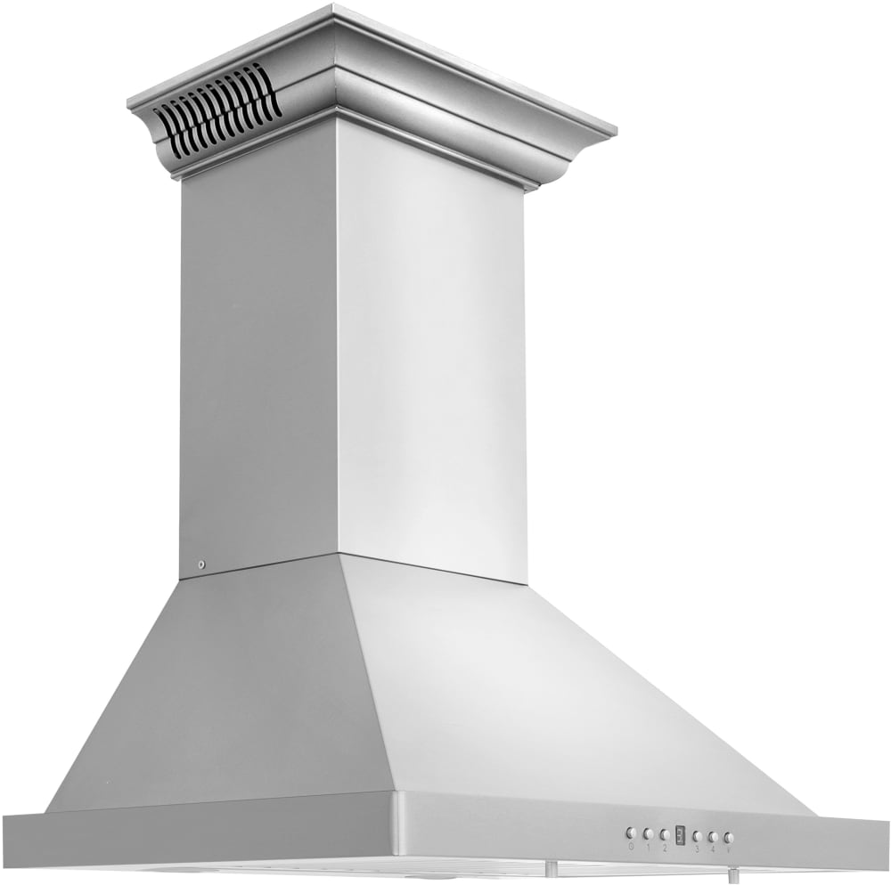 ZLINE KBCRNBT24 Wall Mount Range Hood with 4Speed 400 CFM Motor, Push Button Control, LED