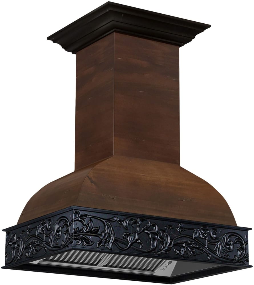 ZLINE 9393AR36 36 Inch Wooden Island Mount Range Hood with 4Speed 1200