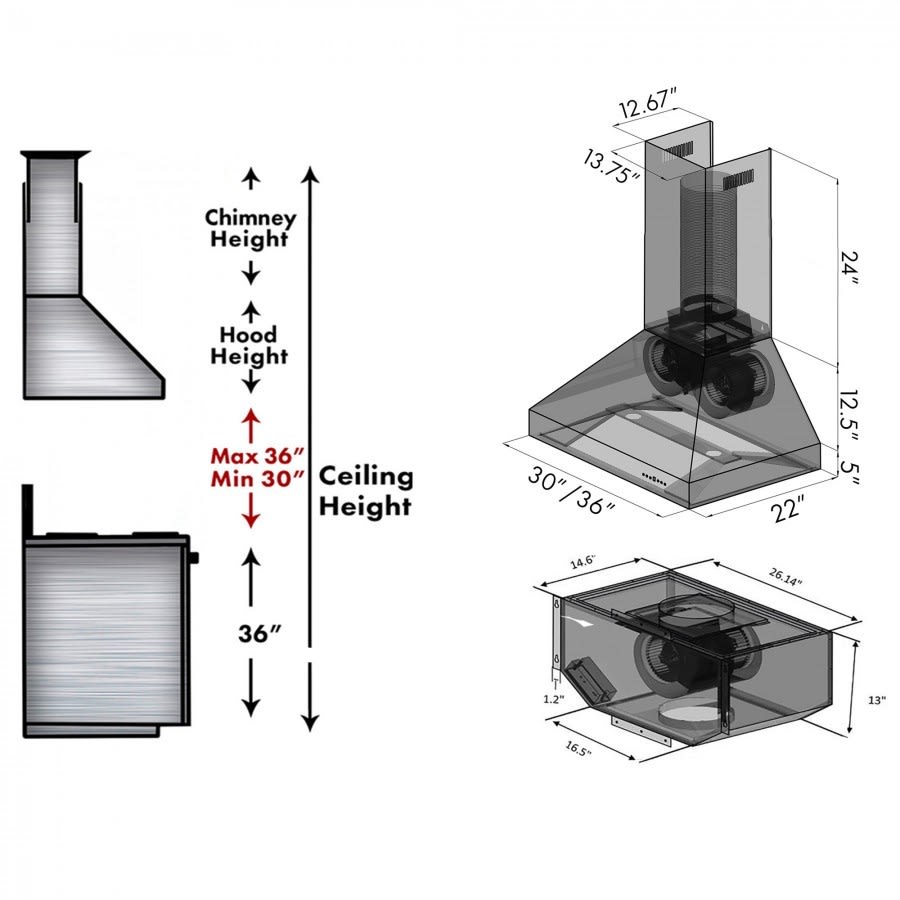 ZLINE 321CCRS36400 36 Inch Designer Series Wooden Wall Mount Range Hood