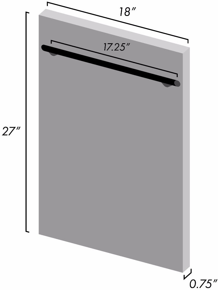 ZLINE DPBLM18 18 Inch Dishwasher Panel with Traditional Handle in Black