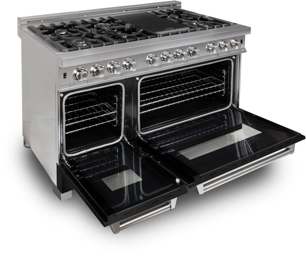 ZLINE RASBLM48 48 Inch ProStyle Double Oven Dual Fuel Range with 7