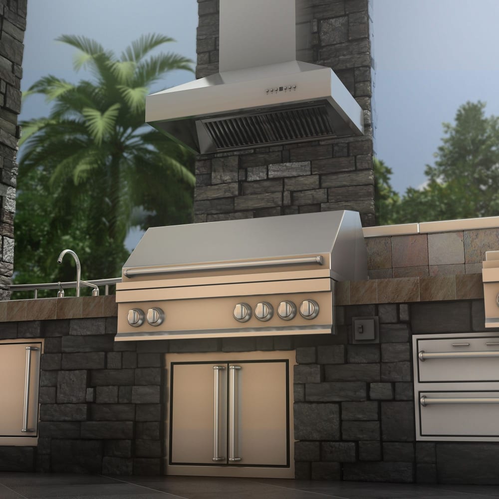 ZLINE 66730448 Outdoor Wall Mount Range Hood with 4-Speed Fan, 700