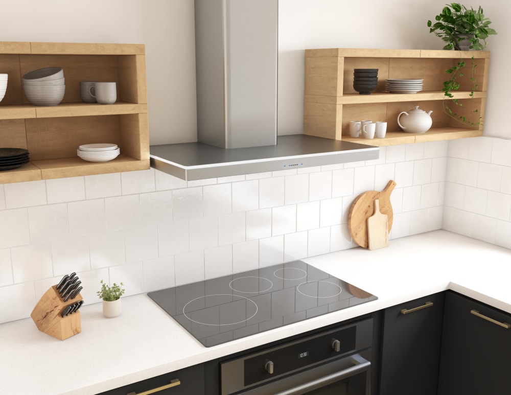 Zephyr ZLUM90CS Luce Wall Mount Range Hood with 5-Speed 600 CFM