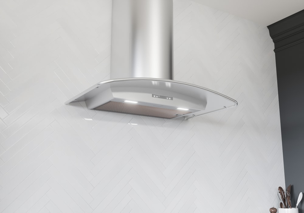 Zephyr ZMIM90CS 36 Inch Milano Wall Mount Smart Range Hood