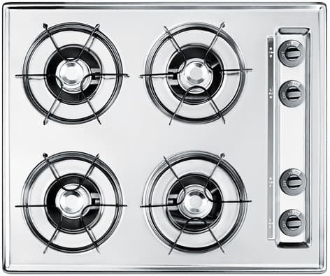 Summit SNL03P 24 Inch Natural Gas Cooktop with 4 Open Burners in Bisque 