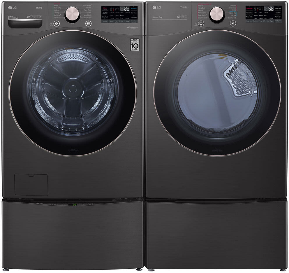 LG LGWADRGW02 Side-by-Side on Pedestals Washer & Dryer Set with