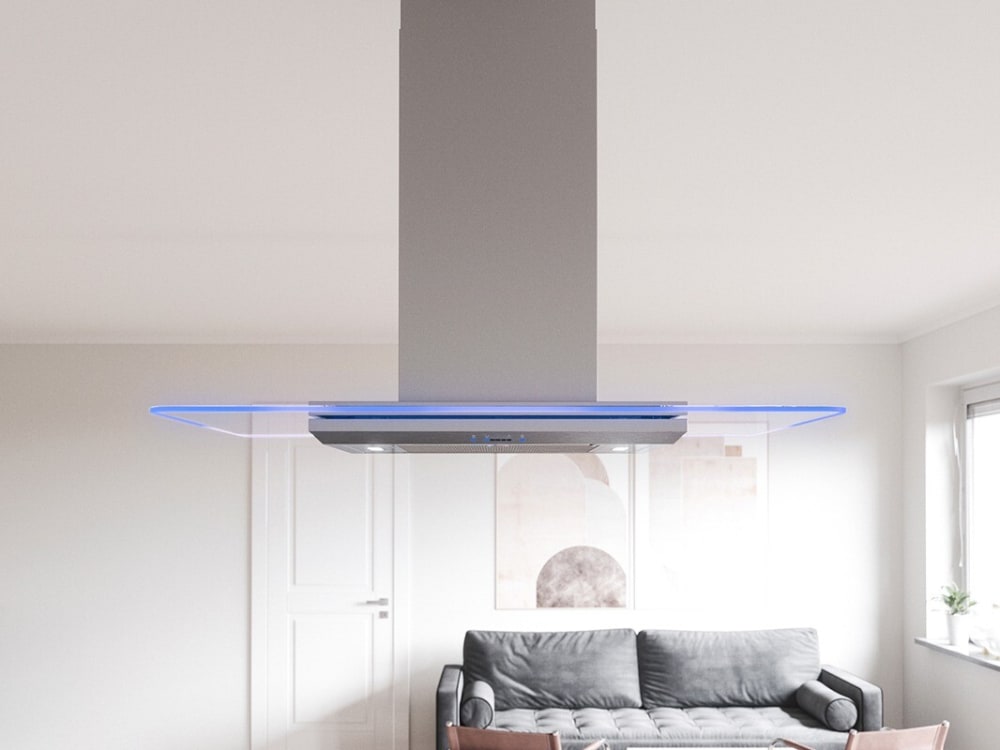 Zephyr ZVNE42BG 42 Inch Island Mount Range Hood with 5-Speed
