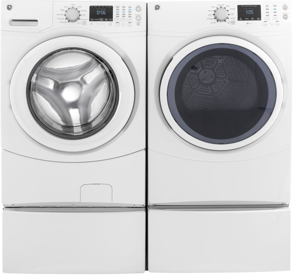 GE GEWADREW51 Side-by-Side on Pedestals Washer & Dryer Set ...