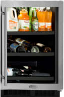 Marvel 6garmbsgr 24 Inch Undercounter Refrigerator With 5 6 Cu Ft Capacity 3 Glass Shelves 6 Bottle Wine Cradle Amber Led Temperature Display And Uv Resistant Glass Door Stainless Steel Door Frame Right Hinge