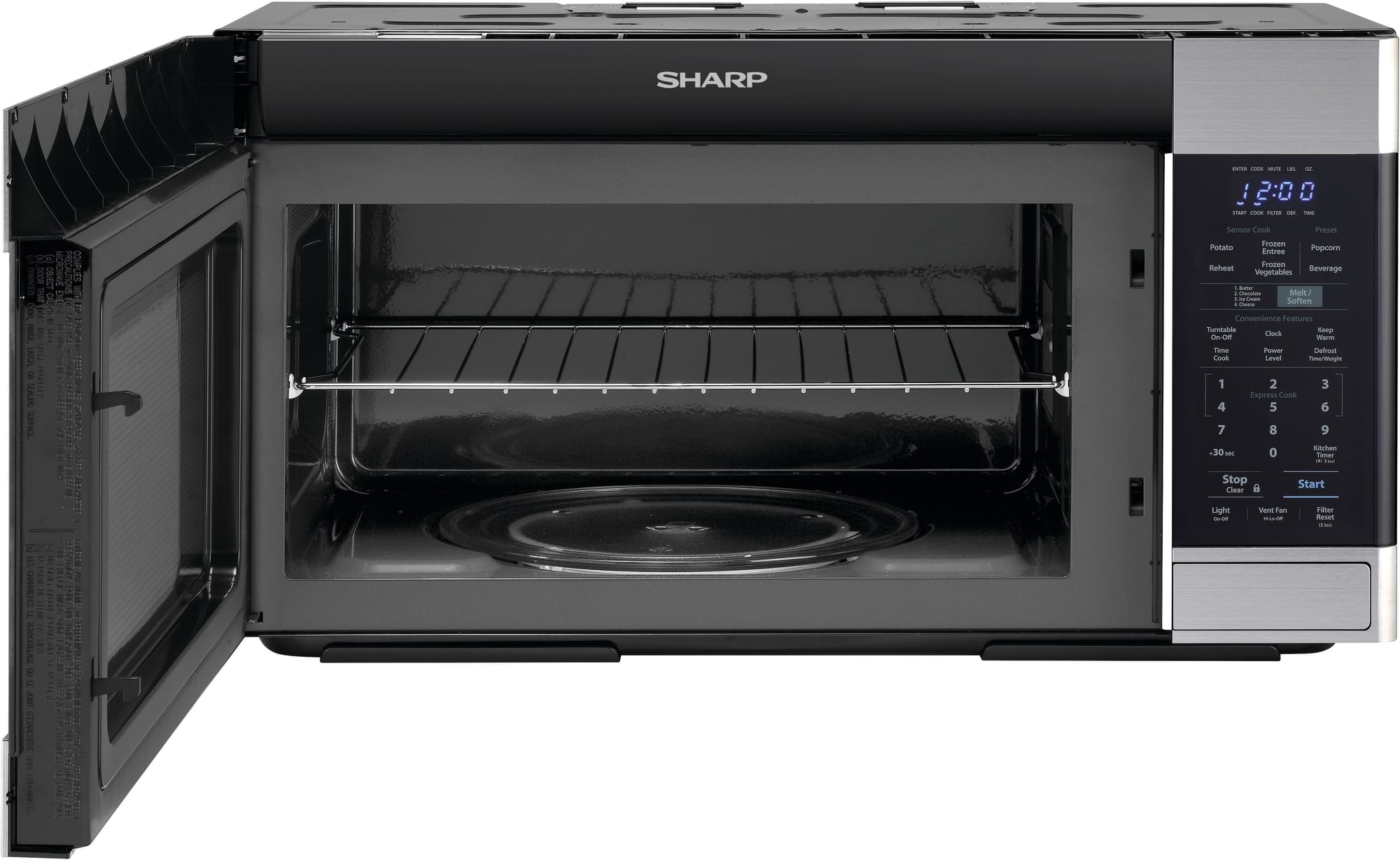 Sharp SMO1652DS 30 Inch Over the Range Microwave with Chrome Grill Rack