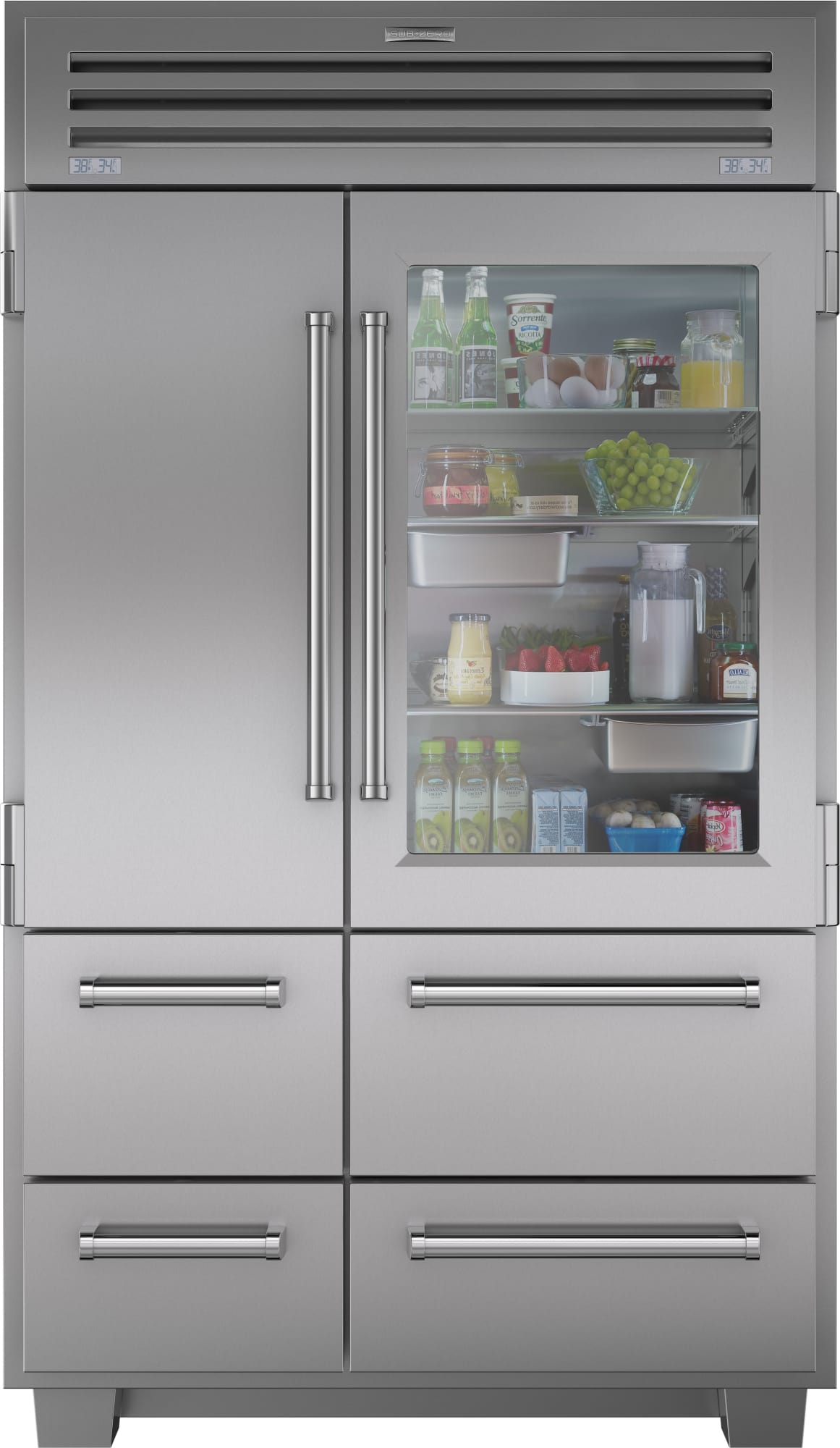 SubZero 648PROG 48 Inch Builtin SidebySide Refrigerator with 18.4