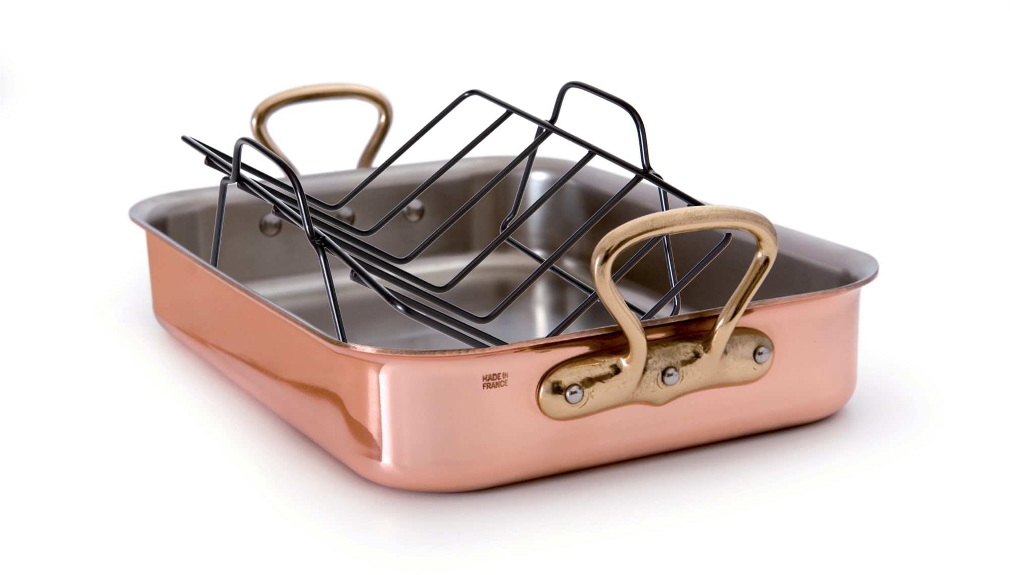 Mauviel 671940 M'150B2 Copper Roasting Pan and Rack with 3Ply