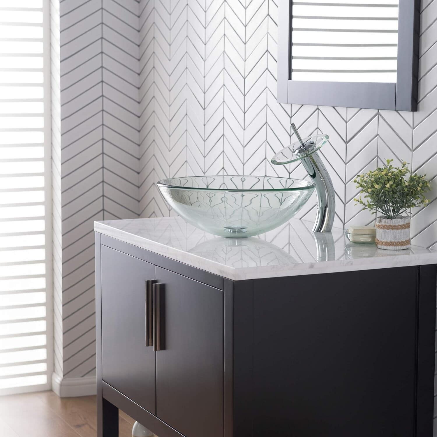 Kraus KGW1700CHCL Waterfall Single Handle Vessel Bathroom Faucet with