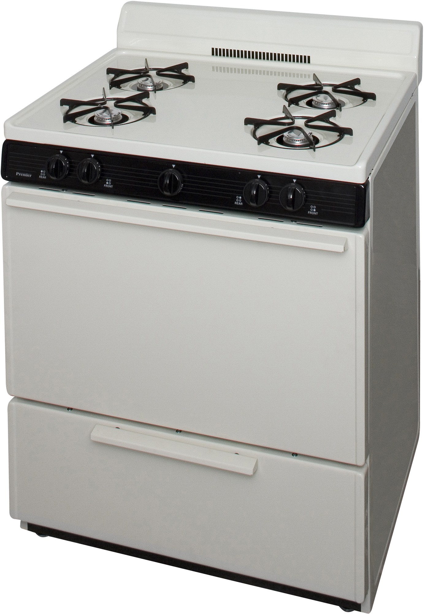 Premier SFK100T 30 Inch Freestanding Gas Range with Four Open 9,100 BTU