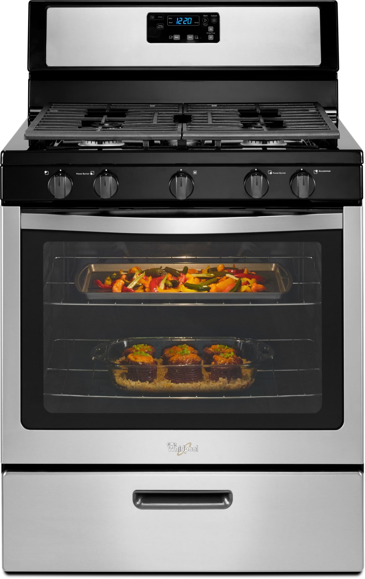 Whirlpool WFG505M0BS 30 Inch Freestanding Gas Range with 5 Sealed Burners, 5.1 cu. ft. Capacity