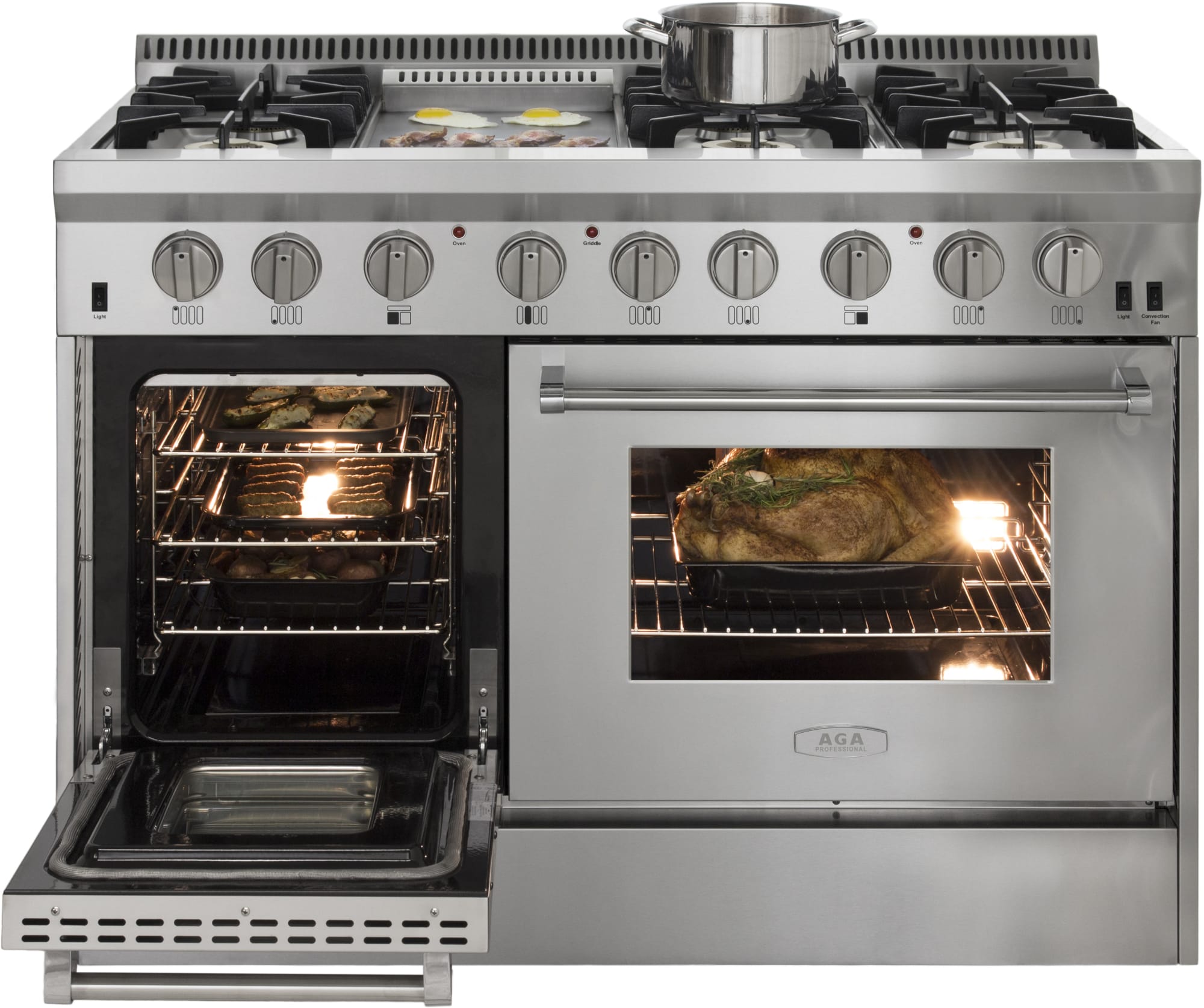 AGA APRO48AGSS 48 Inch Freestanding Gas Range with Convection, Infrared