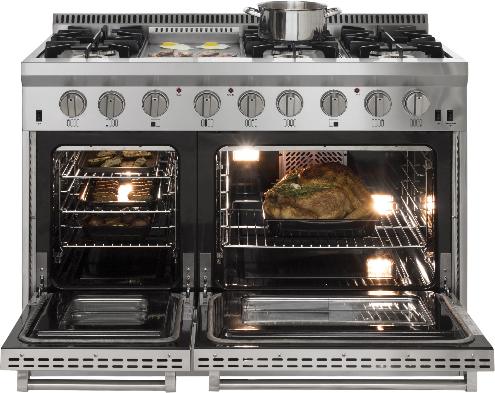 AGA APRO48AGSS 48 Inch Freestanding Gas Range with Convection, Infrared