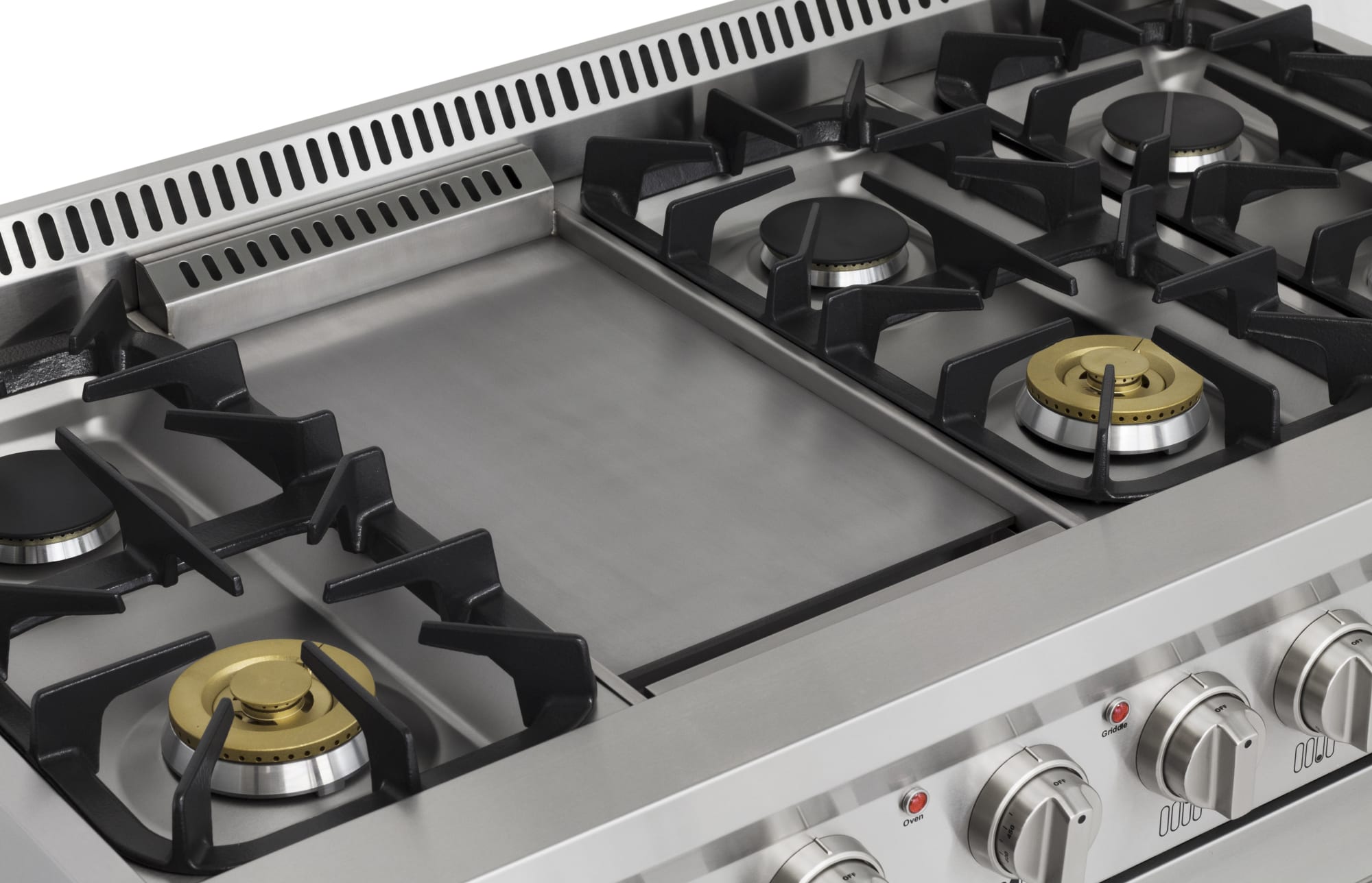 AGA APRO48DFSS 48 Inch Freestanding Dual Fuel Range with Convection, Infrared Broiler, Griddle