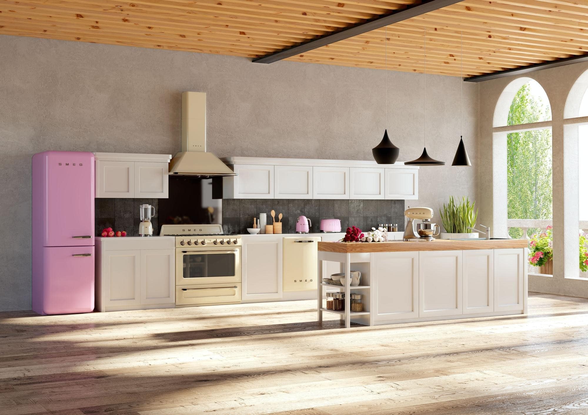 Smeg BLF01PKUS Countertop Blender with 48 oz. Capacity, 4 Speeds