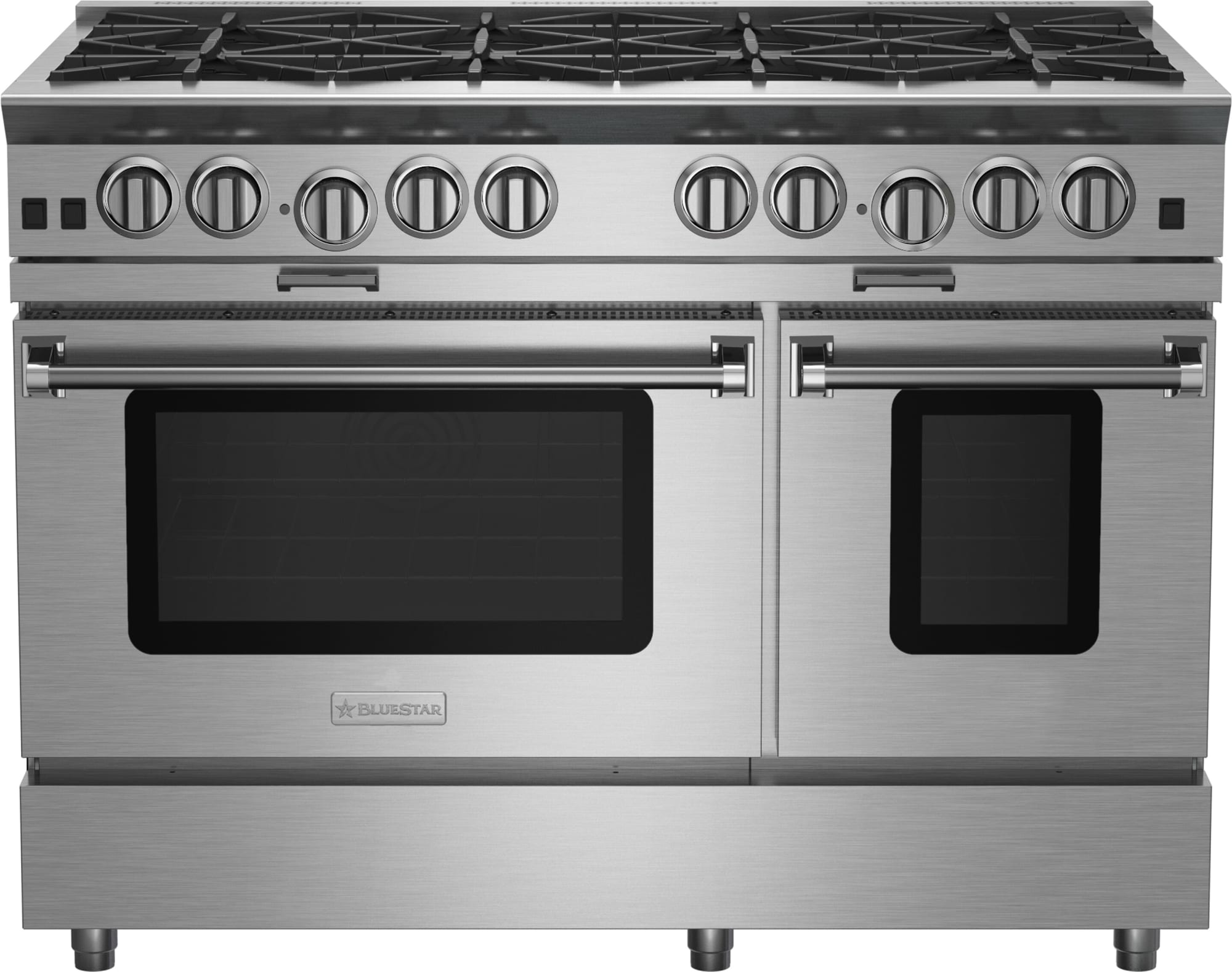 BlueStar BSP488BLCPLT 48 Inch Freestanding Professional Gas Range with 8 Open Burners, Double