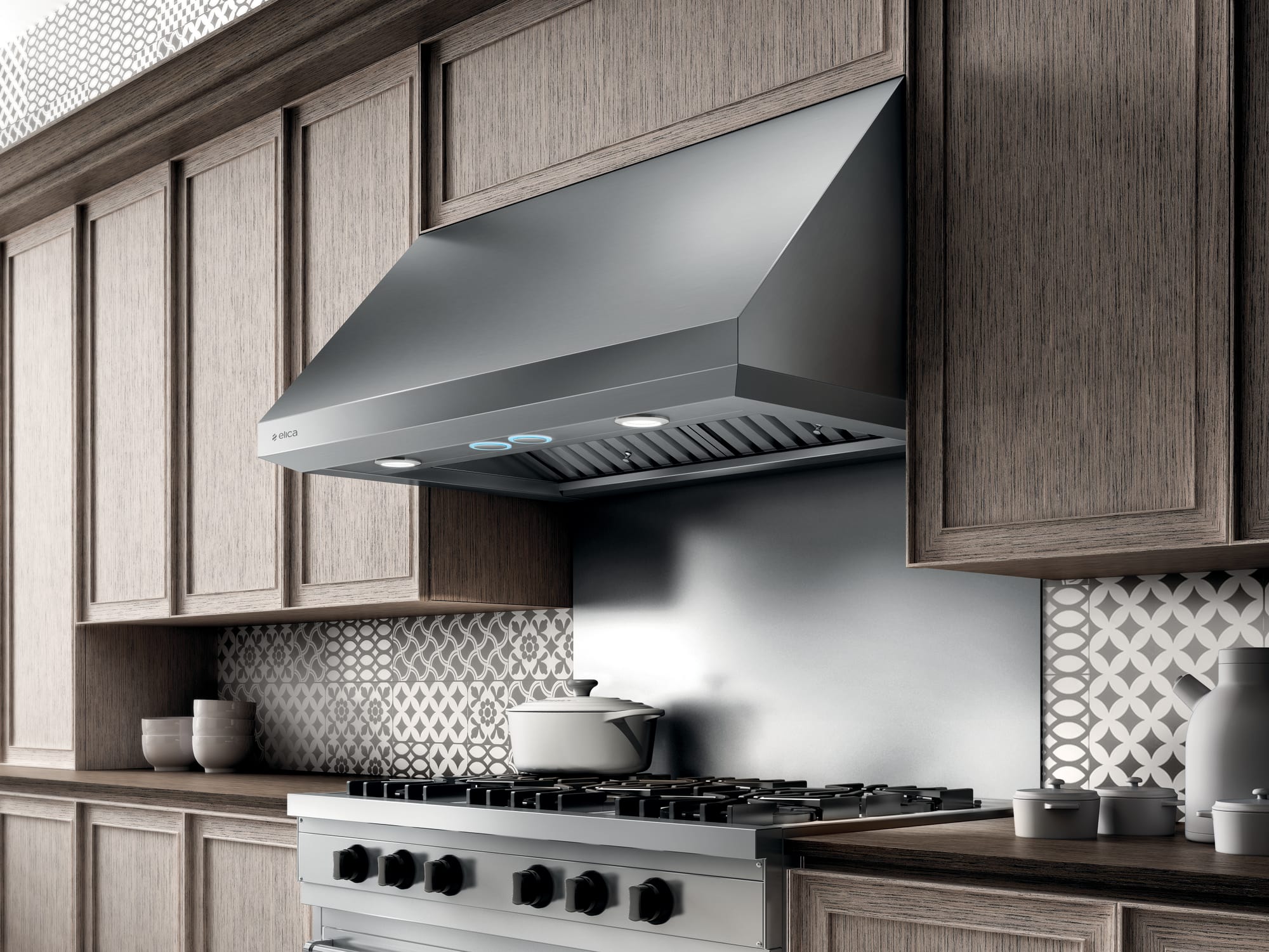 Elica ECL136S3 36 Inch Wall Mount Canopy Hood with Hush System, Heat ...