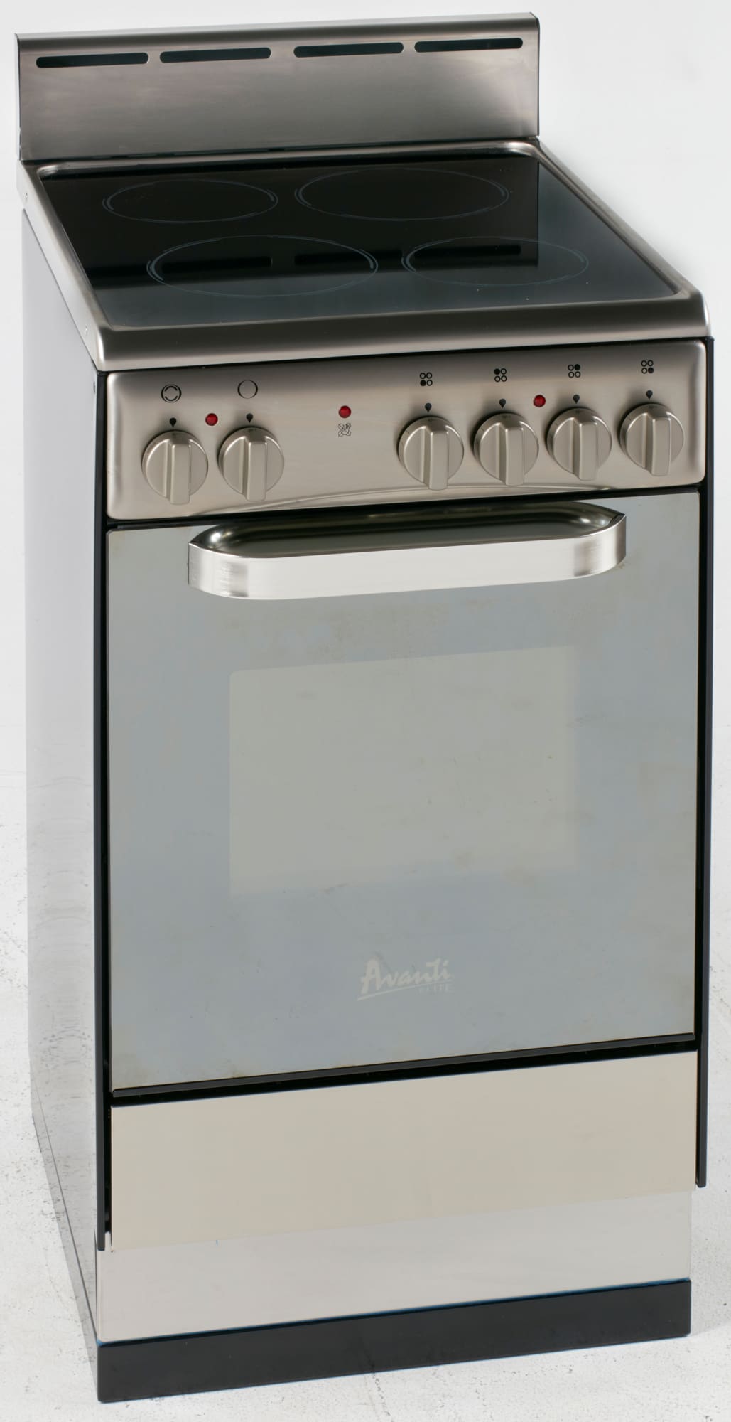 Avanti DER242BS 24 Inch Freestanding Electric Range with 4 Burner Black Glass Cooktop, Bake