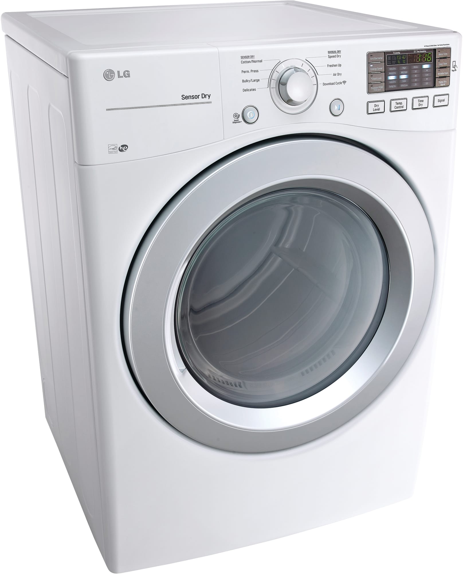 LG DLE3170W 27 Inch Electric Dryer with Wrinkle Care, Sensor Dry, NFC