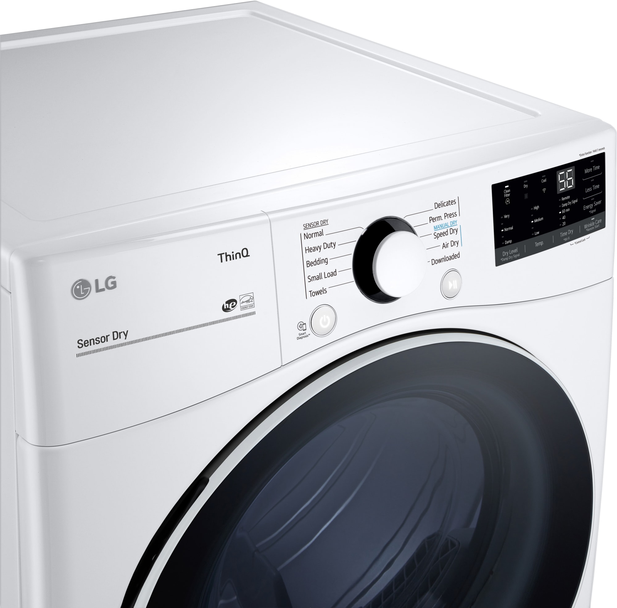 LG DLE3600W 27 Inch Electric Smart Dryer with 7.4 Cu. Ft. Capacity