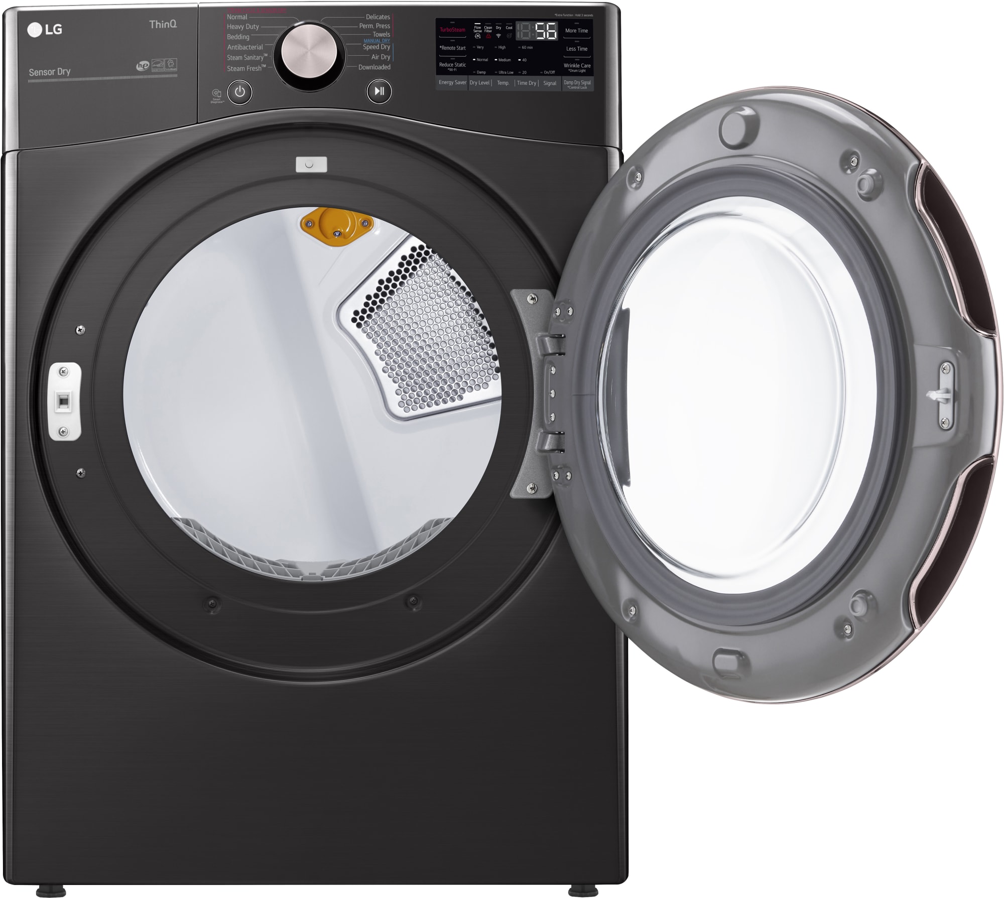 LG DLEX4000B 27 Inch Electric Smart Dryer with 7.4 Cu. Ft. Capacity, 12