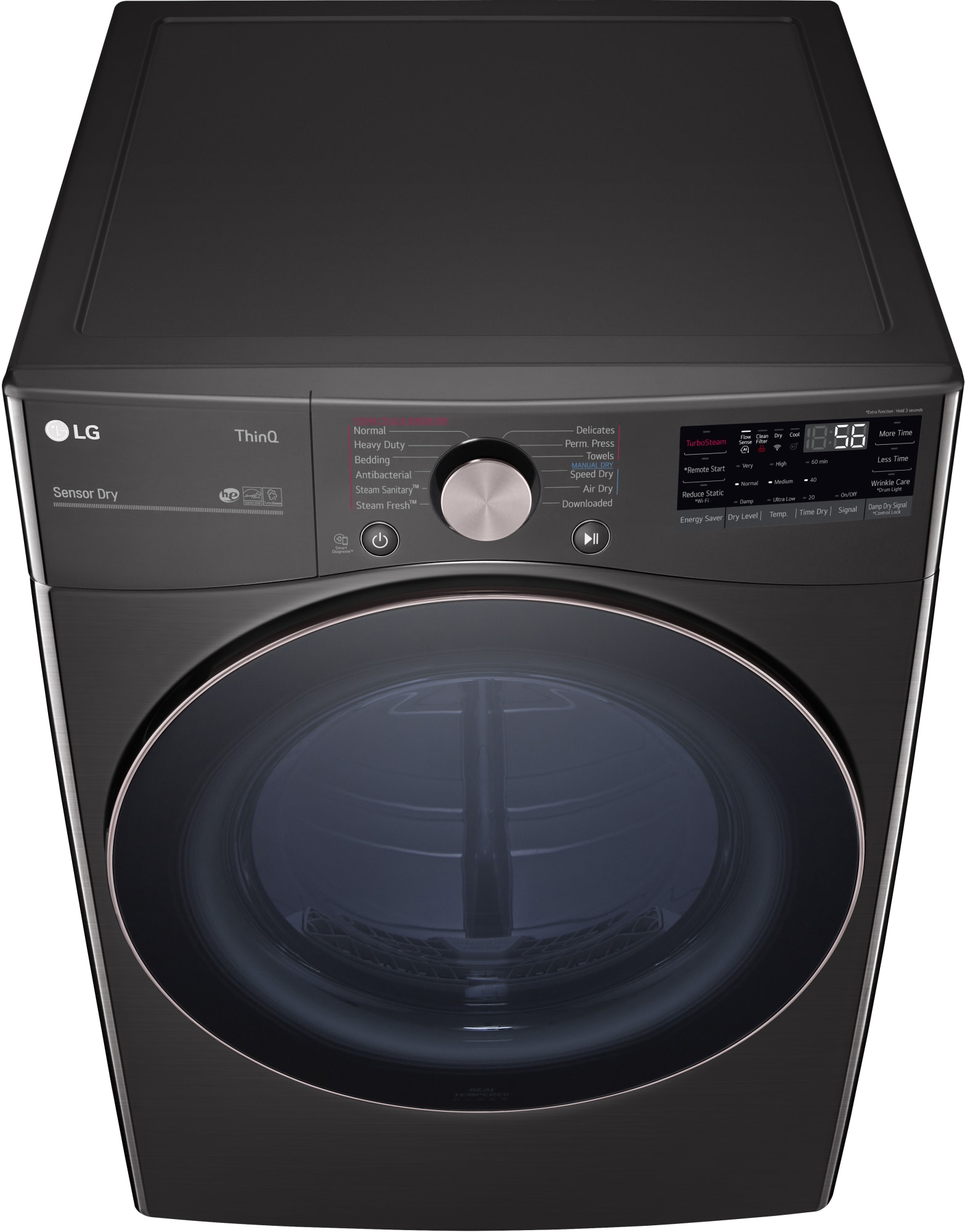 LG DLEX4000B 27 Inch Electric Smart Dryer with 7.4 Cu. Ft. Capacity, 12