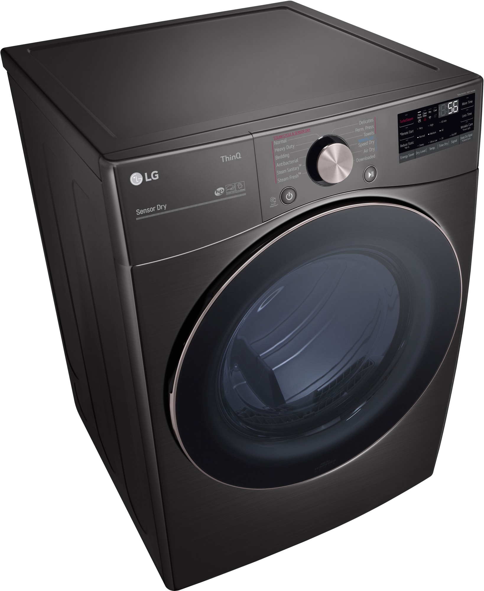 LG DLEX4000B 27 Inch Electric Smart Dryer with 7.4 Cu. Ft. Capacity, 12