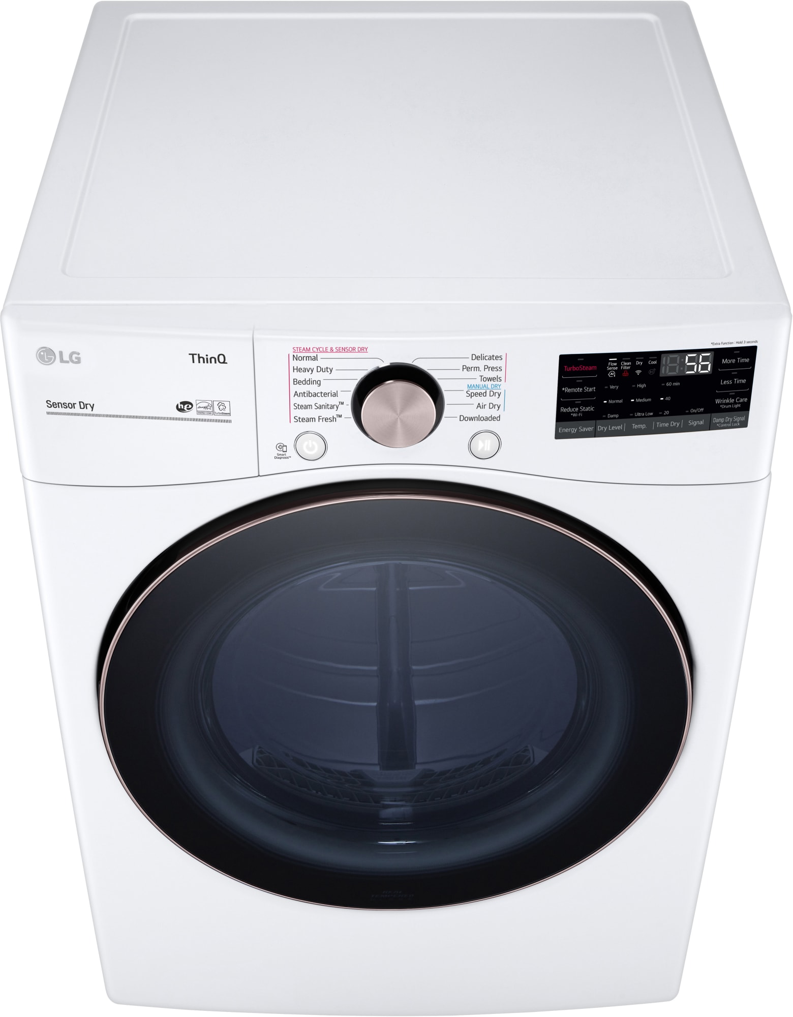 LG DLGX4001W 27 Inch Gas Smart Dryer with 7.4 Cu. Ft. Capacity, 12