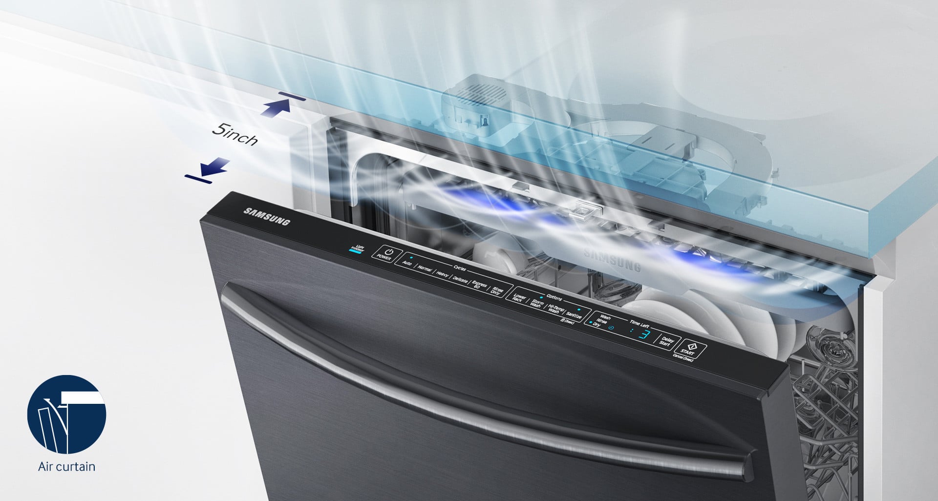 Samsung DW80K7050UG 24 Inch Fully Integrated Dishwasher with 15 Place