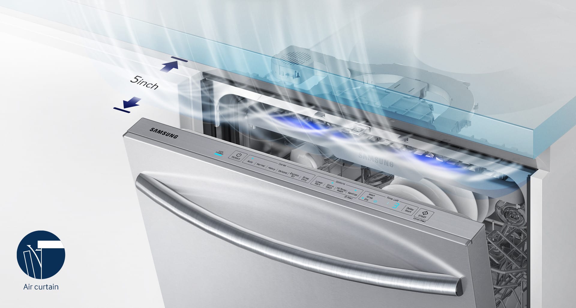 Samsung DW80K7050US 24 Inch Fully Integrated Dishwasher with 15 Place