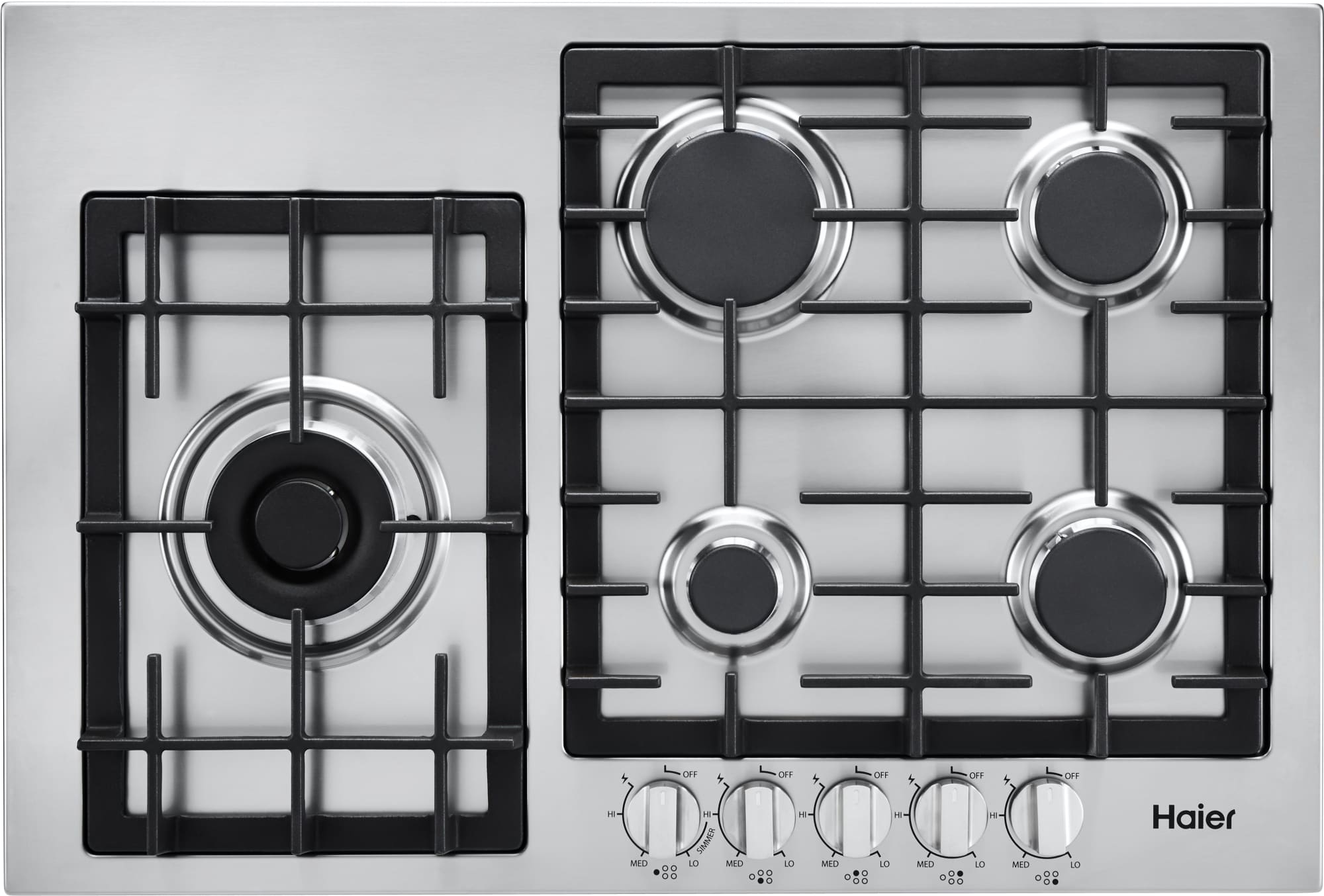 Haier HCC3430AGS 30 Inch Gas Cooktop with 5 Sealed Burners, 70018,000