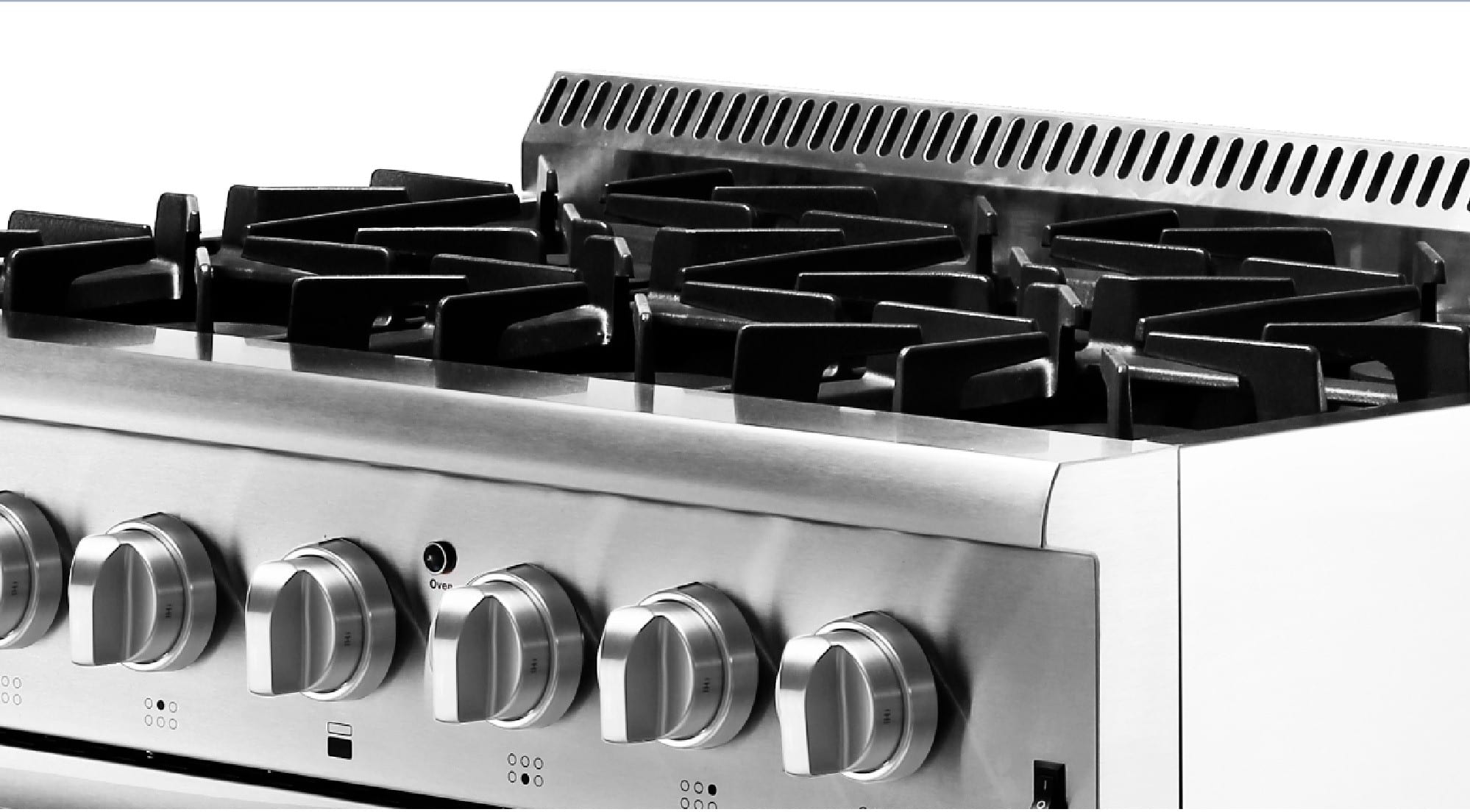 Thor Kitchen HRD3606U 36 Inch Freestanding Professional Dual Fuel Range with 6 Sealed Burners, 5
