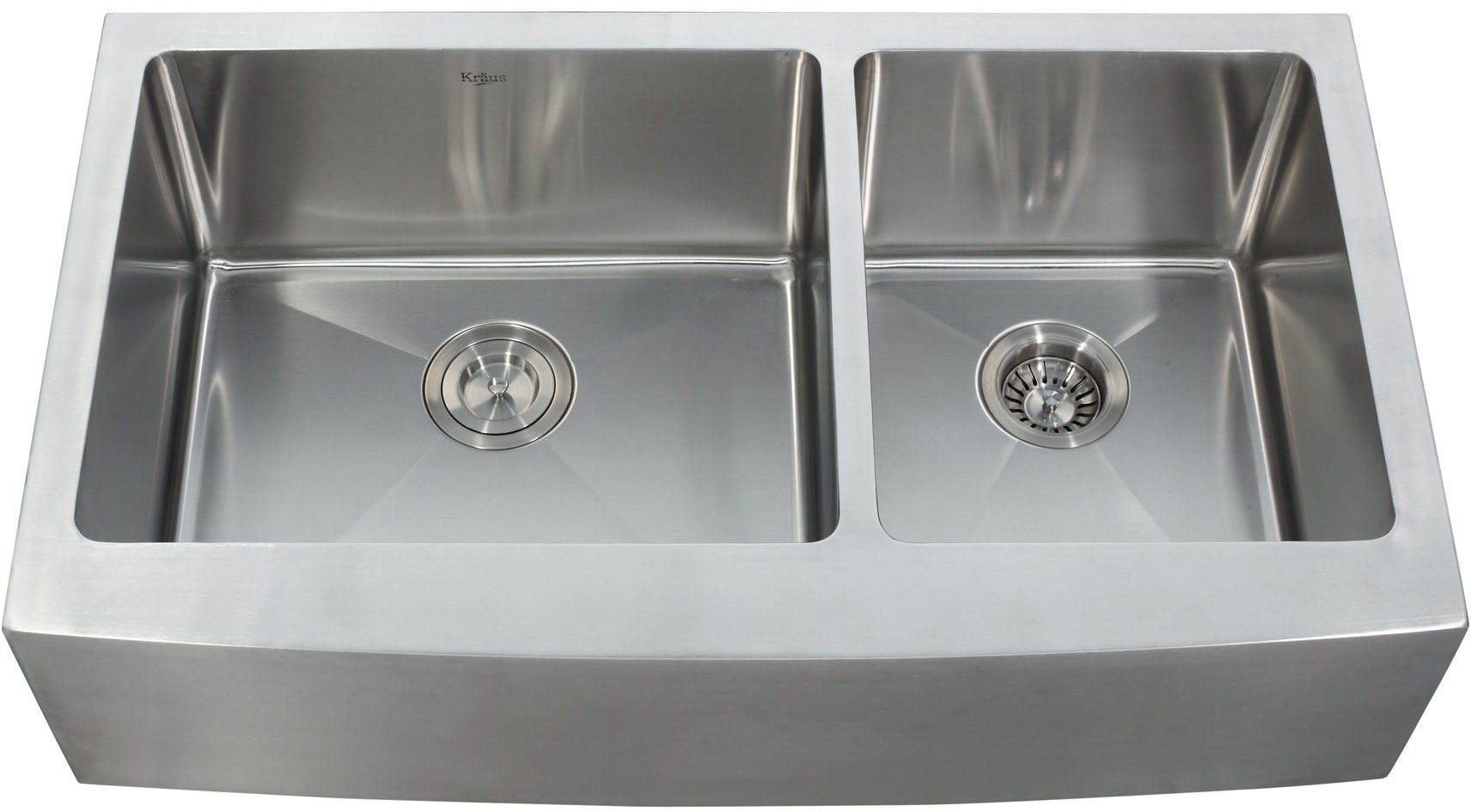 kraus stainless steel apron kitchen sink