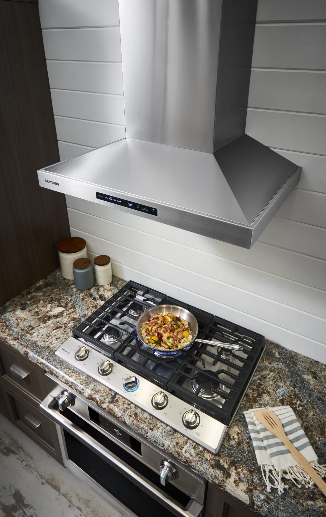 Samsung NK36K7000WS 36 Inch Smart Wall Mount Chimney Range Hood with Wi