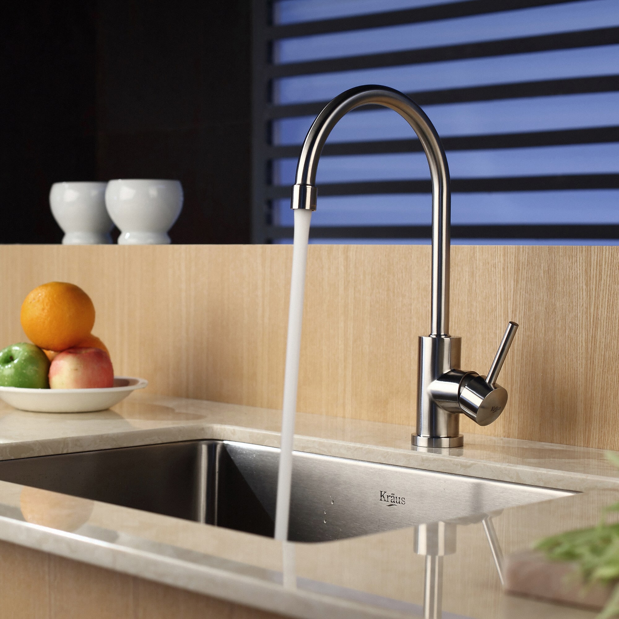 Kraus KPF2160 Single Handle Solid Stainless Steel Kitchen Bar Faucet