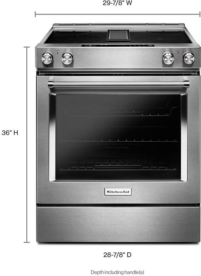 KitchenAid KSEG950ESS 30 Inch SlideIn Electric Range with 4 Elements