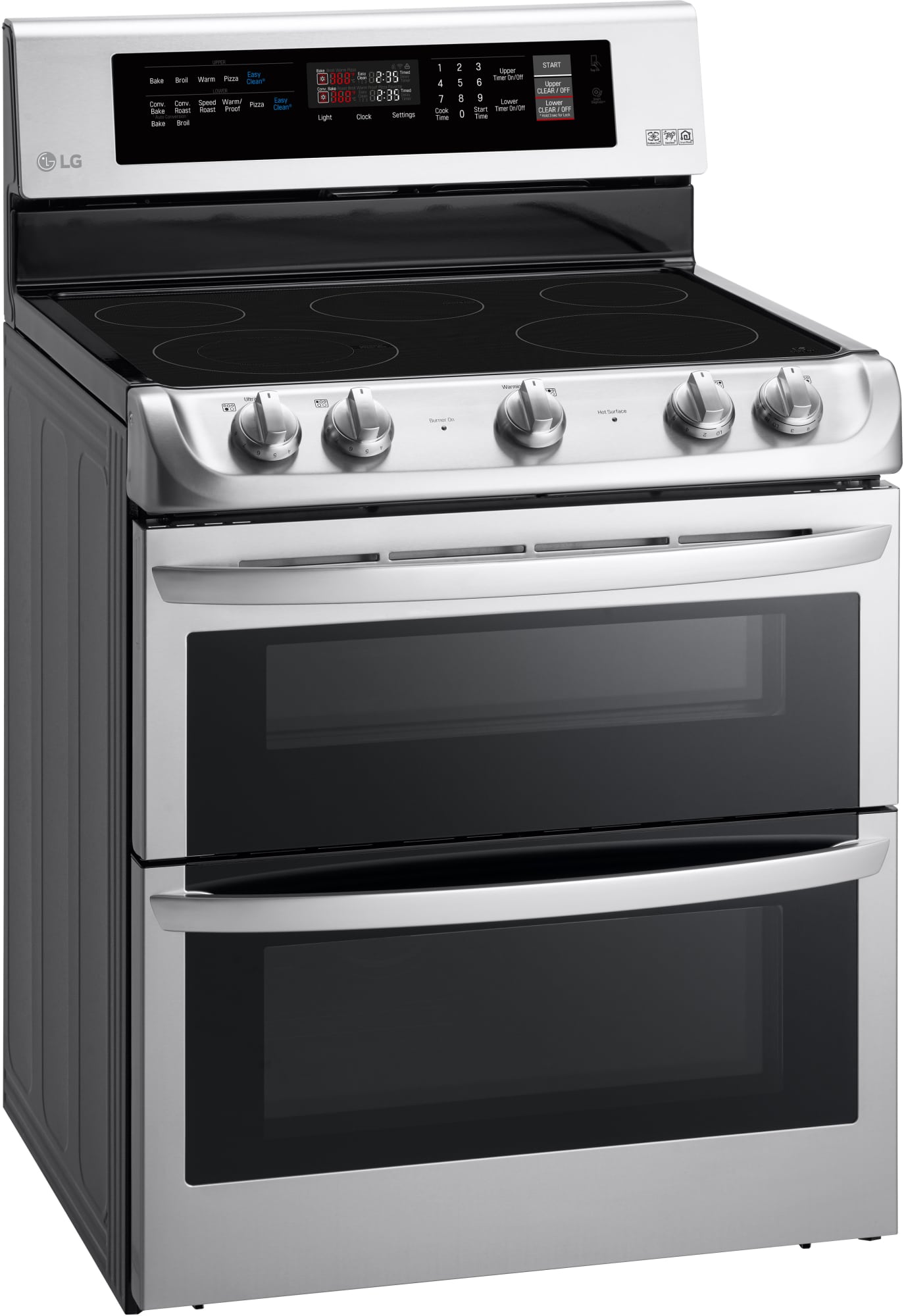 LG LDE4411ST 30 Inch Dual Oven Electric Range with 7.3 cu. ft. Capacity, 5 Radiant Heating