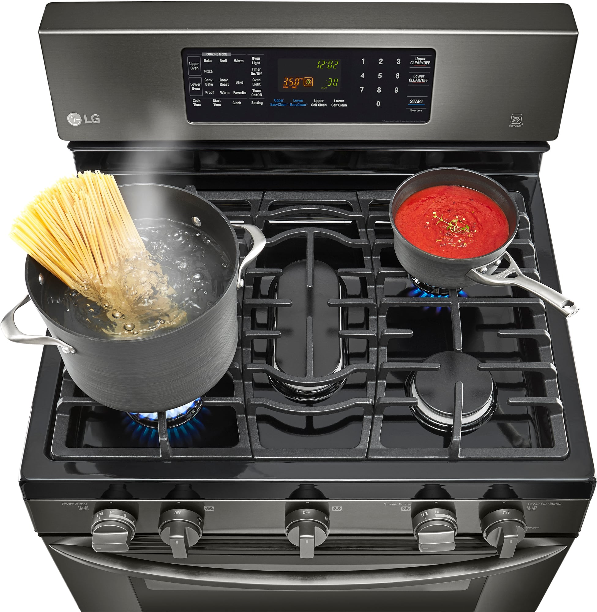 LG LDG3036BD 30 Inch Freestanding Gas Range with Convection, IntuiTouch Controls, EasyClean, 6