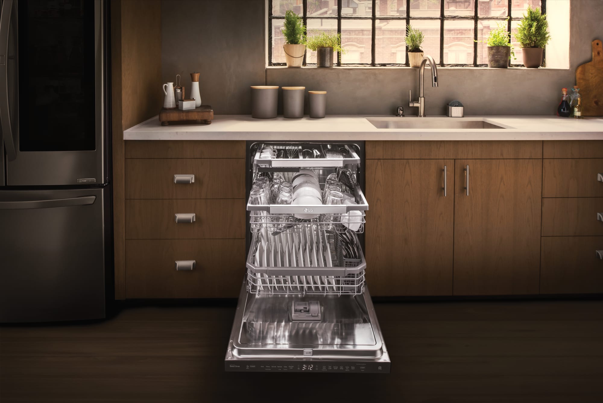 LG LDP6797BD 24 Inch Fully Integrated QuadWash™ Smart Dishwasher with