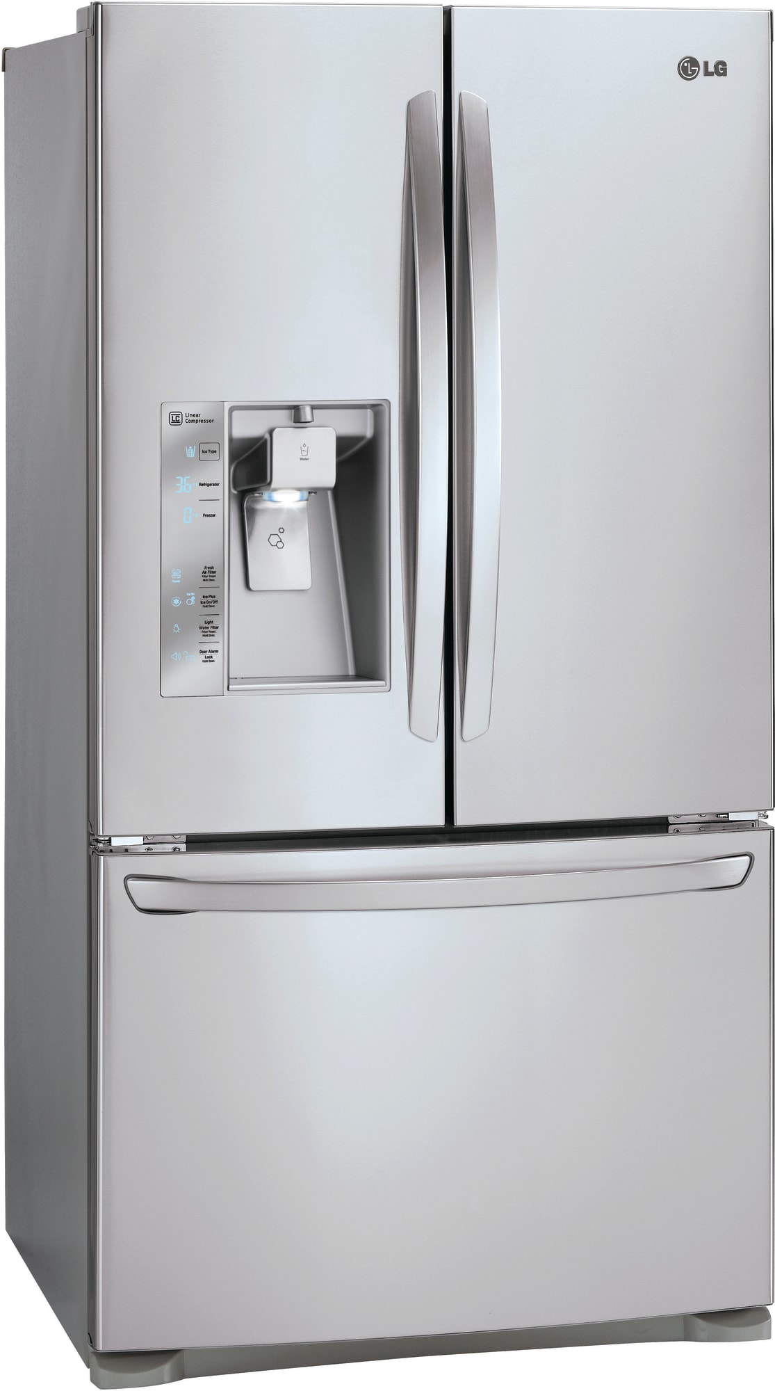 LG LFXC24726S 36 Inch Counter Depth French Door Refrigerator with Slim