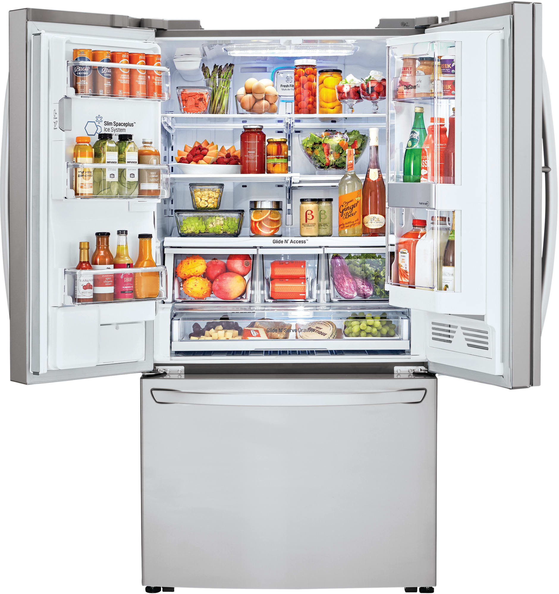 LG LFXC24796S 36 Inch Counter Depth Smart French Door Refrigerator with