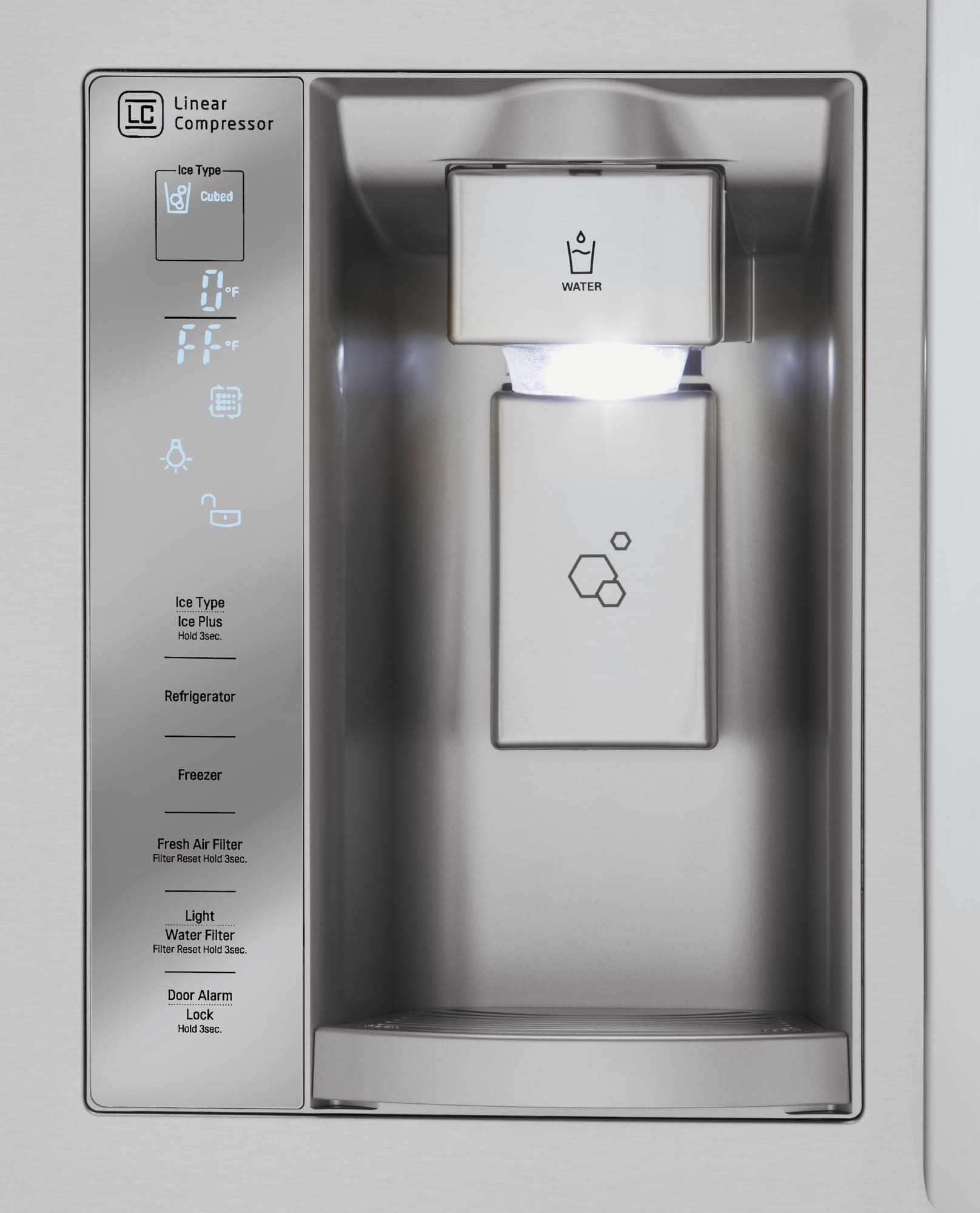 LG LFXS24623S 33 Inch French Door Refrigerator with Slim SpacePlus® Ice