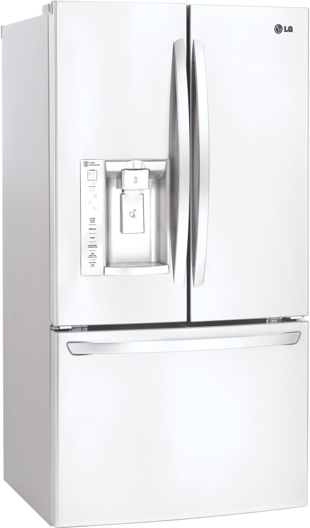 LG LFXS24623W 33 Inch French Door Refrigerator with Slim SpacePlus® Ice